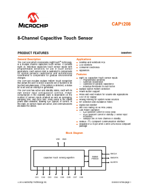 CAP1208-1-A4-TR Datasheet PDF Microchip Technology
