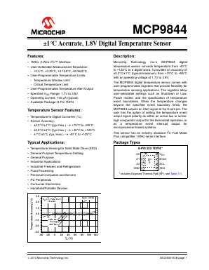 MCP9844 Datasheet PDF Microchip Technology
