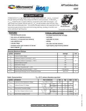 APT60GA60JD60 Datasheet PDF Microsemi Corporation