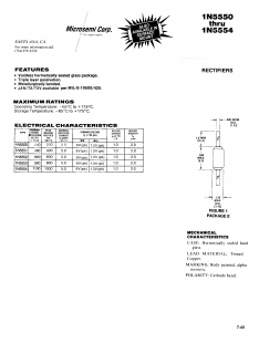 1N5550 Datasheet PDF Microsemi Corporation