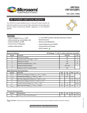 VRF3933 Datasheet PDF Microsemi Corporation