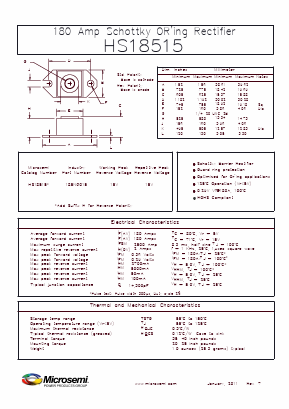 185NQ015 Datasheet PDF Microsemi Corporation