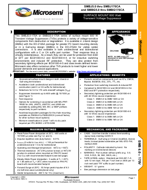 SMBG110CA Datasheet PDF Microsemi Corporation
