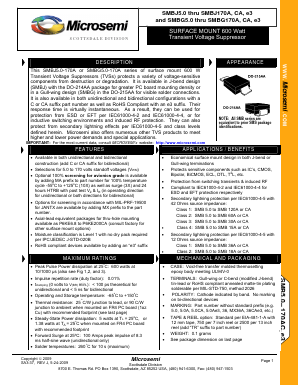 SMBG110CAE3 Datasheet PDF Microsemi Corporation
