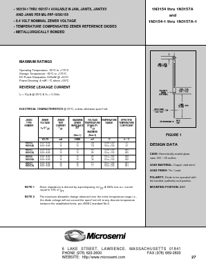1N3154 Datasheet PDF Microsemi Corporation