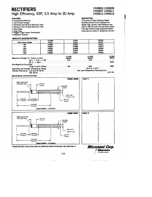 1N5810 Datasheet PDF Microsemi Corporation