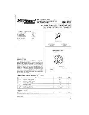2N4440 Datasheet PDF Microsemi Corporation