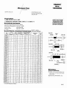 1N4057A Datasheet PDF Microsemi Corporation