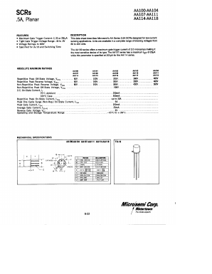 AA107 Datasheet PDF Microsemi Corporation