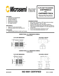 CHFP6KE50 Datasheet PDF Microsemi Corporation