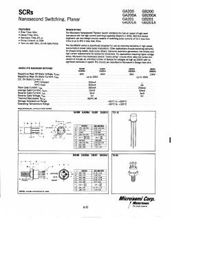 GA200 Datasheet PDF Microsemi Corporation