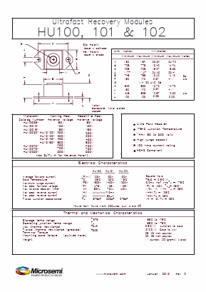 HU10150R Datasheet PDF Microsemi Corporation