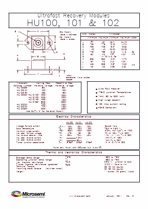 HU10015 Datasheet PDF Microsemi Corporation