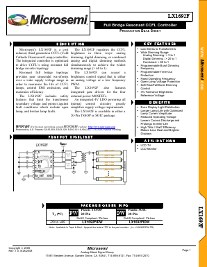 LX1692F Datasheet PDF Microsemi Corporation