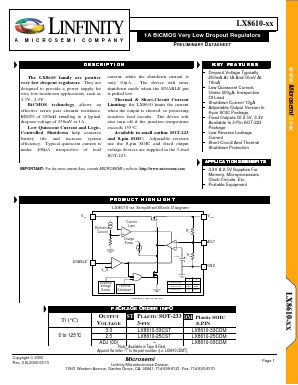 LX8610-00CDM Datasheet PDF Microsemi Corporation