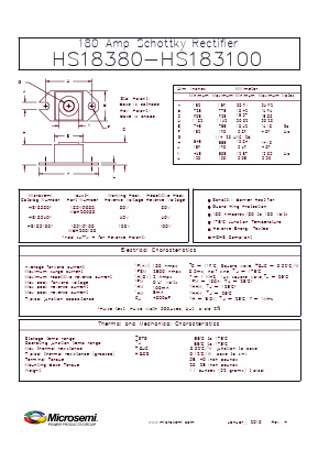 183NQ080 Datasheet PDF Microsemi Corporation