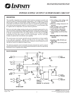 SG3543 Datasheet PDF Microsemi Corporation