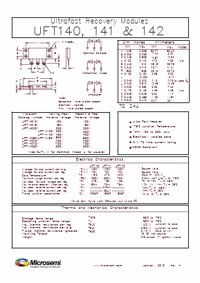 UFT14250A Datasheet PDF Microsemi Corporation