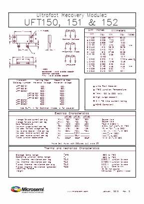UFT15010 Datasheet PDF Microsemi Corporation