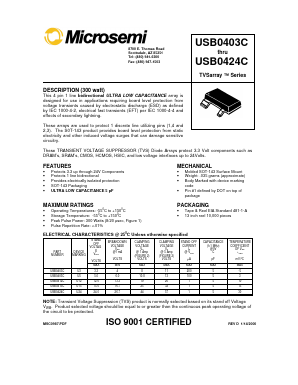 USB0405C Datasheet PDF Microsemi Corporation