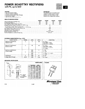 USD635 Datasheet PDF Microsemi Corporation