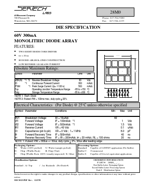 28M0 Datasheet PDF Microsemi Corporation