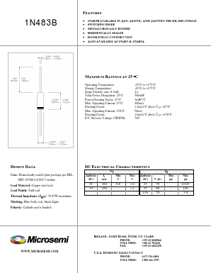 1N483B Datasheet PDF Microsemi Corporation