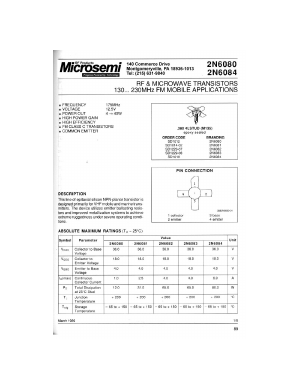 2N6082 Datasheet PDF Microsemi Corporation