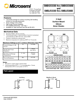 SMBG5333B Datasheet PDF Microsemi Corporation
