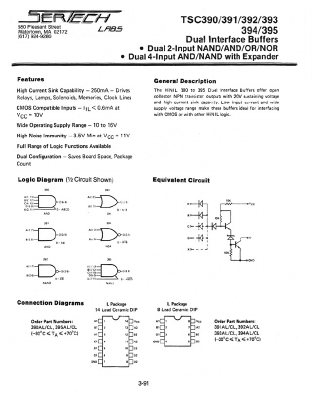 TSC391 Datasheet PDF Microsemi Corporation
