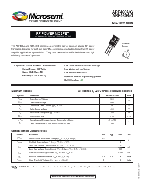 ARF460A/G Datasheet PDF Microsemi Corporation