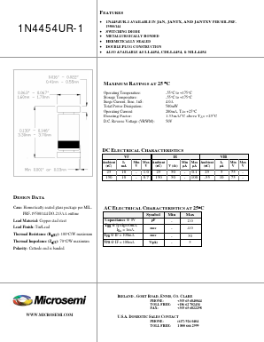 1N4454UR-1 Datasheet PDF Microsemi Corporation