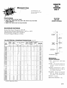 1N959B Datasheet PDF Microsemi Corporation