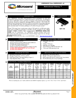 USB50405C Datasheet PDF Microsemi Corporation