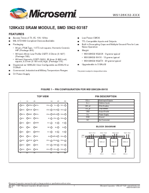 WS128K32-XG2UX Datasheet PDF Microsemi Corporation