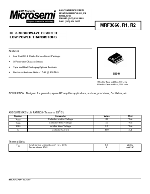 MRF3866 Datasheet PDF Microsemi Corporation