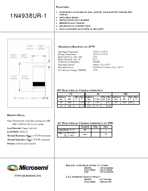 1N4938UR-1 Datasheet PDF Microsemi Corporation