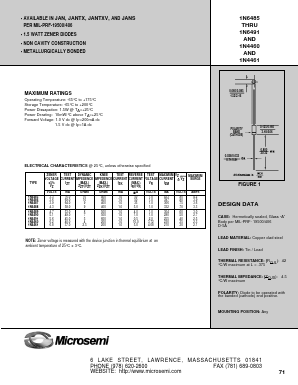 1N6485 Datasheet PDF Microsemi Corporation