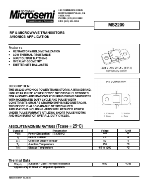 MS2209 Datasheet PDF Microsemi Corporation
