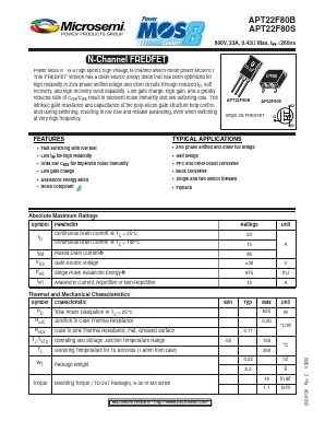 APT22F80S Datasheet PDF Microsemi Corporation