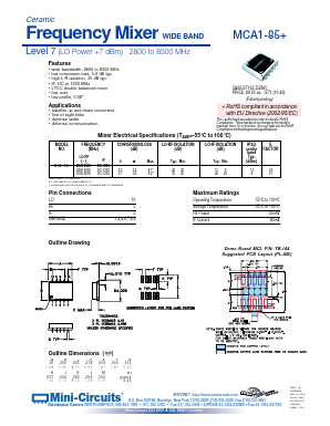 MCA1-85+ Datasheet PDF Minicircuits