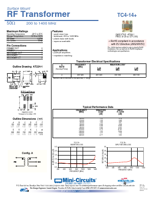 TC4-14 Datasheet PDF Minicircuits