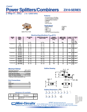 ZX10-2-20 Datasheet PDF Minicircuits
