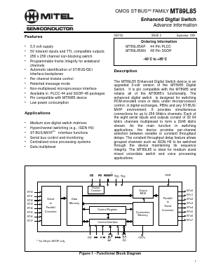 MT89L85AP Datasheet PDF Mitel Networks