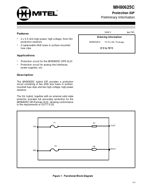 MH80625C Datasheet PDF Mitel Networks
