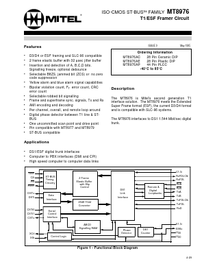 MT8976AE Datasheet PDF Mitel Networks