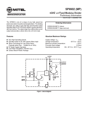 SP8902 Datasheet PDF Mitel Networks