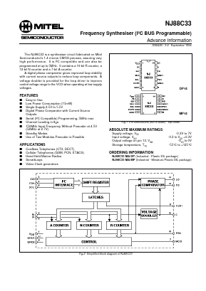 NJ88C33 Datasheet PDF Mitel Networks