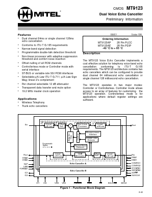 MT9123AE Datasheet PDF Mitel Networks