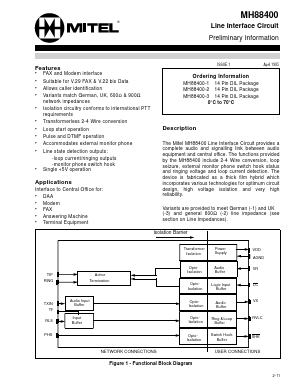 MH88400-1 Datasheet PDF Mitel Networks